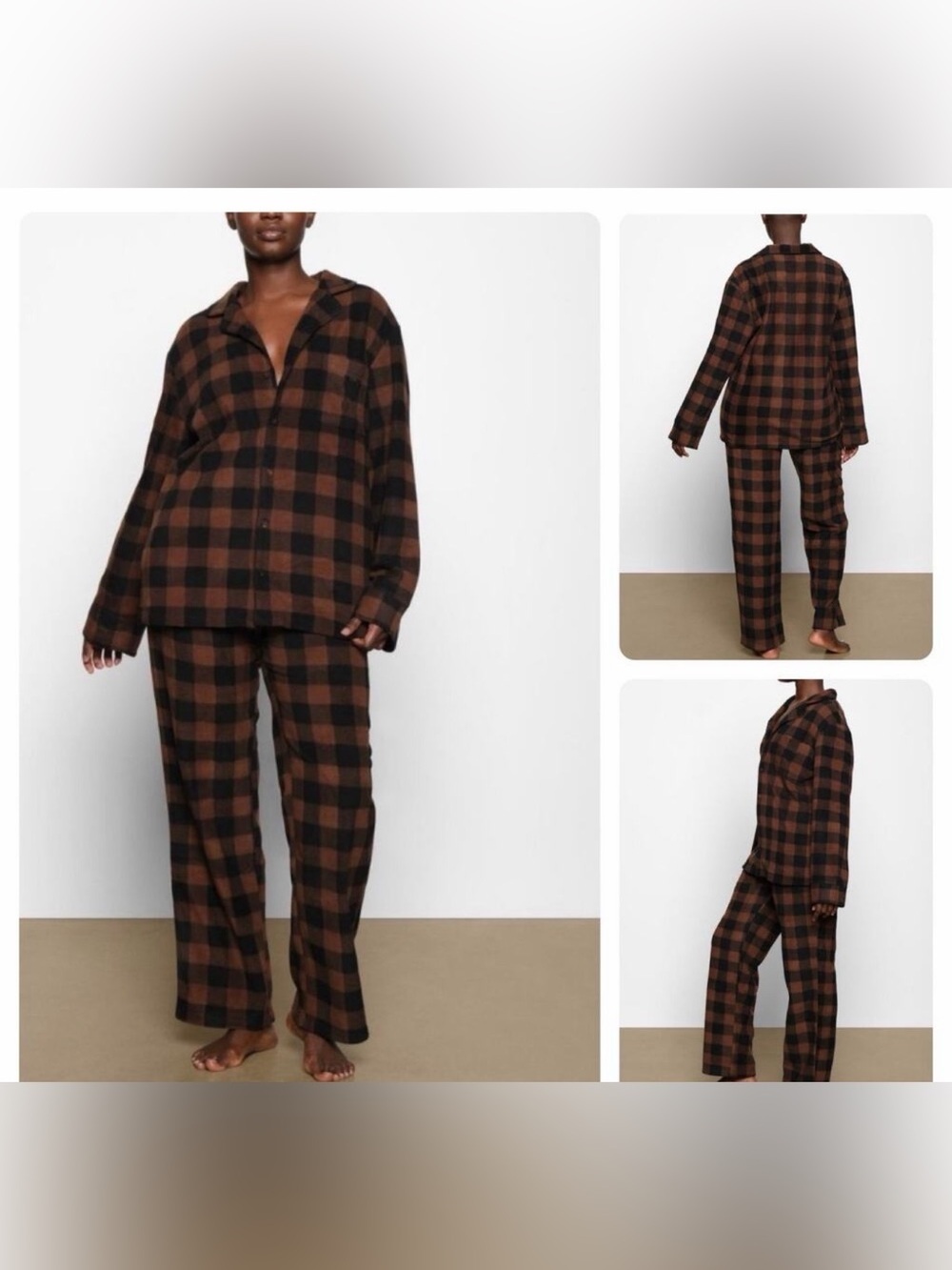 SKIMS FLANNEL UNISEX PAJAMA SET STYLE: ST-SST-6004M JASPER BUFFALO CHECK XL @
